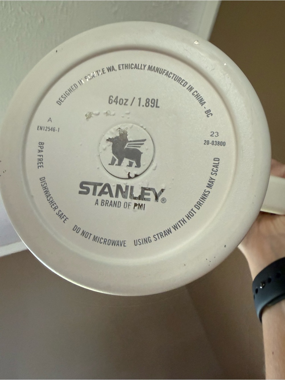 Stanley Cream Insulated Travel Mug with Straw - 64oz - Picture 3 of 4